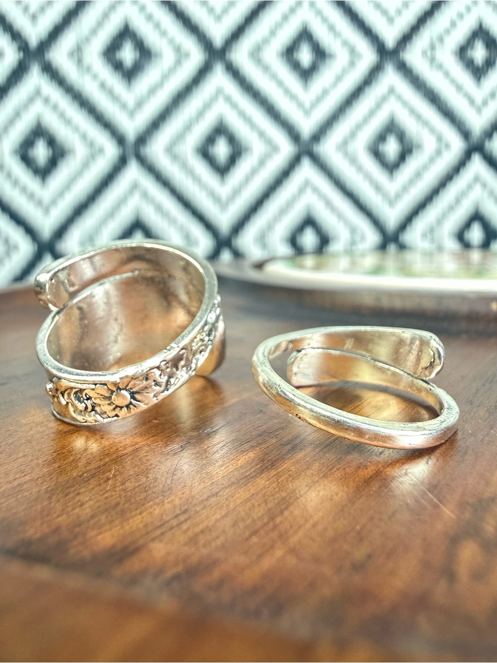 Sunflower Silver Spoon Ring & Dandelion wrap ring - Picture 3 of 3